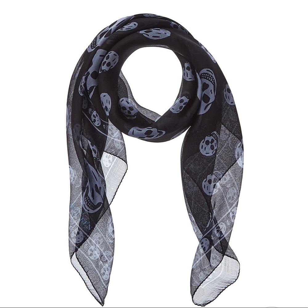ALEXANDER MCQUEEN SKULL PRINT SILK SCARF